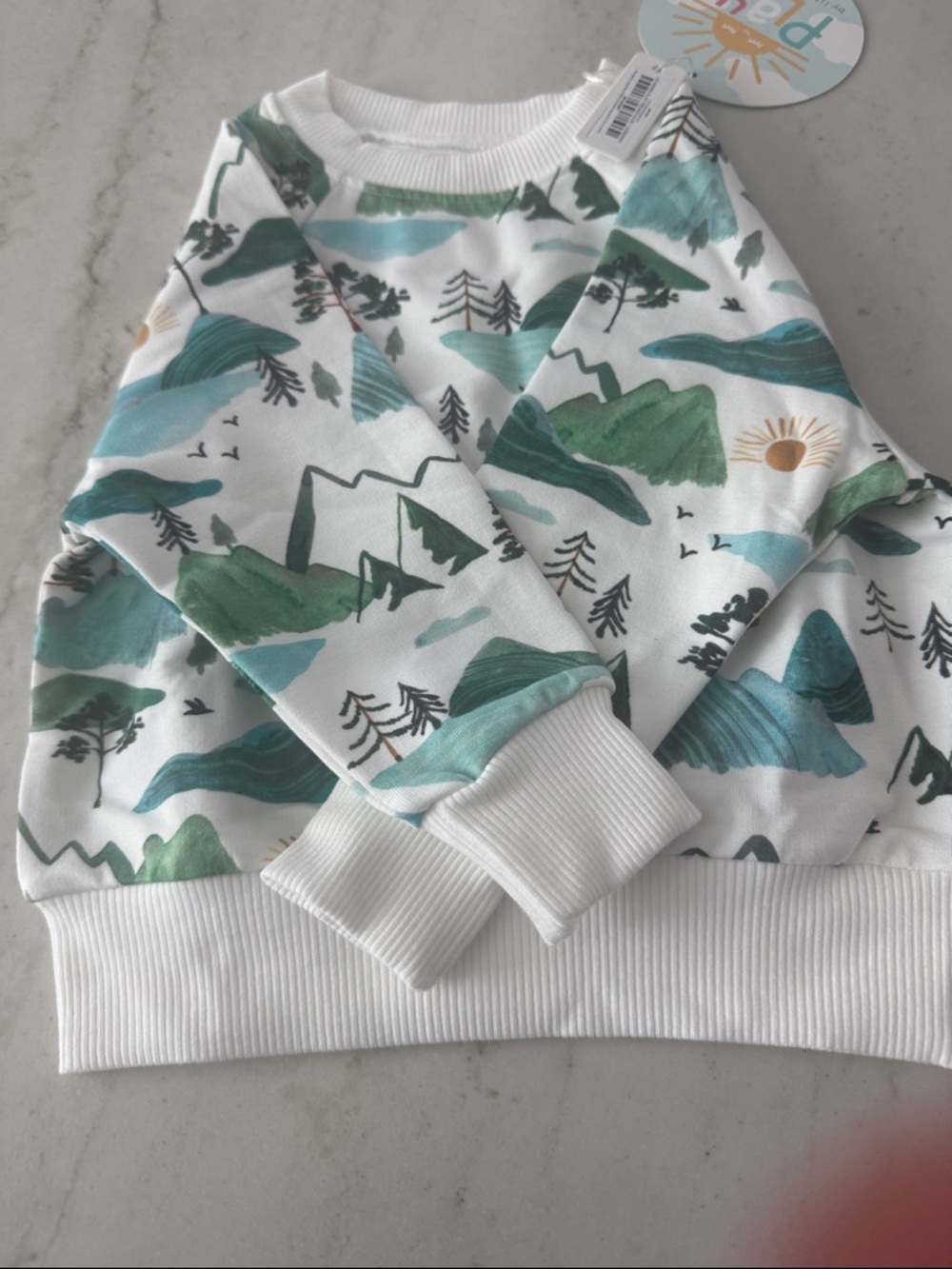 Little Sleepies White Mountain & Sun Graphic Sweatshirt